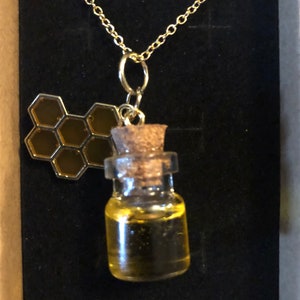 Honey jar necklaces with charms image 2