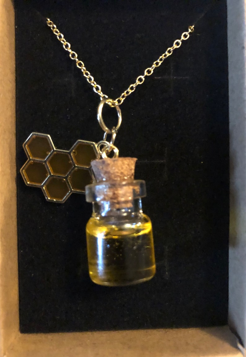 Honey jar necklaces with charms image 2