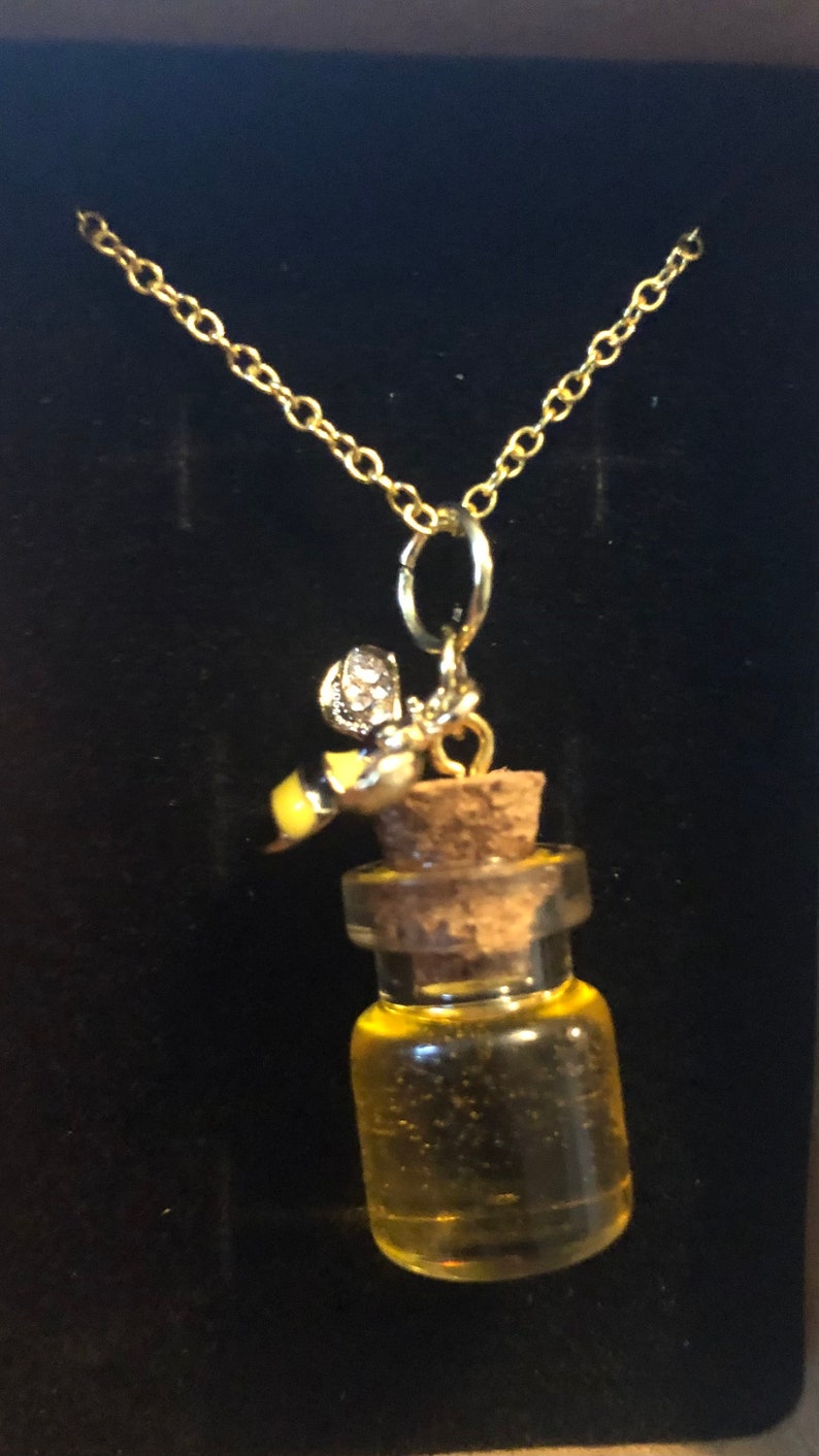 Honey jar necklaces with charms image 3