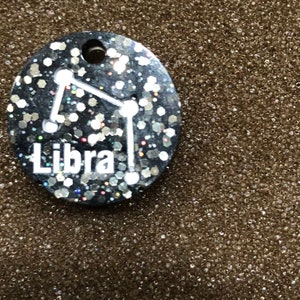 Glitter zodiac keychains image 7