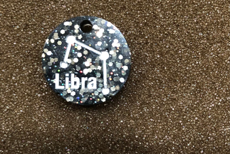 Glitter zodiac keychains image 7