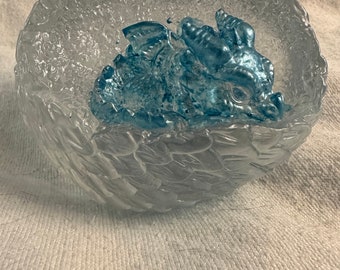 Baby resin ice dragon in egg