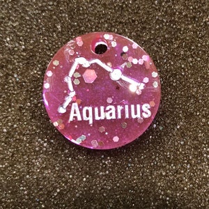 Glitter zodiac keychains image 4