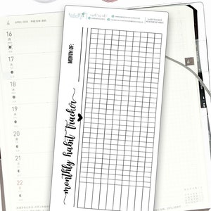 Hobonichi Weeks Monthly Habit Tracker for Note Pages  / Hobonichi Weeks Note Page Stickers / Hobonichi Weeks Functional / Habit Trackers