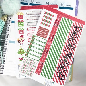 Etiquetas MENSAIS do planejador do kit de dezembro de <br> Entrega Rápida? Spread mensal para Erin Condren / Adesivos para ECLP / Adesivos temáticos do planejador mensal
