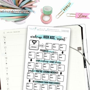 Hobonichi Weeks Weight Loss Tracker for Note Pages  / Hobonichi Weeks Note Page Stickers / Hobonichi Weeks Functional / Weight Loss Trackers