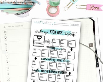 Hobonichi Weeks Weight Loss Tracker for Note Pages  / Hobonichi Weeks Note Page Stickers / Hobonichi Weeks Functional / Weight Loss Trackers