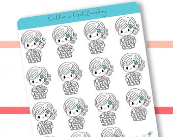 Callie Does the Laundry Mini Sheets / Planner Character Stickers / Callie The Planner Girl / Planner Character Stickers / Planner Stickers