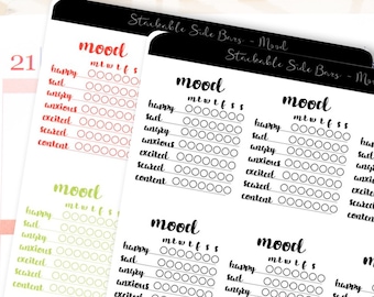 Mood Planner Sticker | Side Bar Stacks for Erin Condren Planner Sticker / Stackable Sticker / Side Bar Tracker