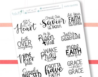 Planner Stickers Faith Jesus Christian Quotes  / Christian Planner Stickers / Faith, Jesus, Christian, Bible Quote for planners and calendar