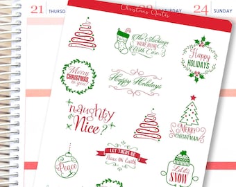 Autoadesivi di offerta di Natale / Natale decorativo Quote adesivi per Erin Condren / autoadesivi di Natale / Christmas Planner adesivi