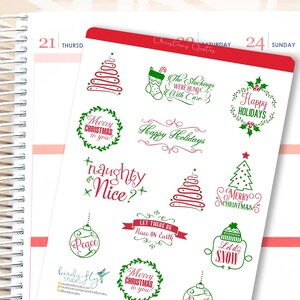 Christmas Quote Stickers / Decorative Christmas Quote Stickers for Erin Condren / Christmas Stickers / Christmas Planner Stickers