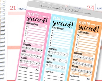 Student Plan Planner Sticker | Student Trackers for Erin Condren Planner Sticker / College Tracking Sticker / Side Bar Tracker