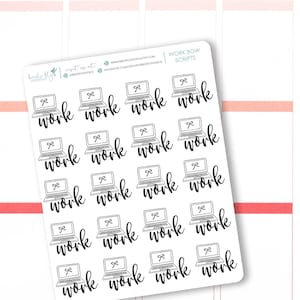 Planner Stickers Work Bow Words / Work Word Planner Stickers / Script Words for planners and calendar