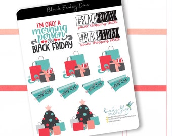 Planner Stickers Christmas Black Friday for Erin Condren Vertical or Horizontal / Black Friday Shopping / Christmas for planners & calendars