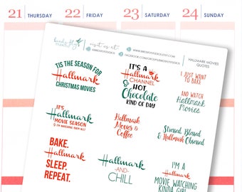 Planner Stickers Hallmark Christmas Movie Quotes / Christmas Movie Quotes / Hallmark Christmas Movie Quotes for planners & calendars