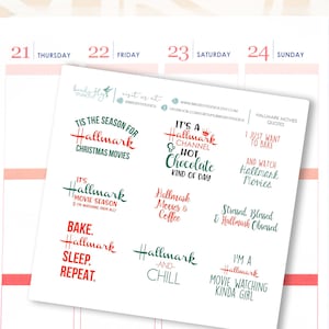 Planner stickers Hallmark Kerstfilm citaten/Kerstfilm citaten/Hallmark Kerstfilm citaten voor planners & kalenders