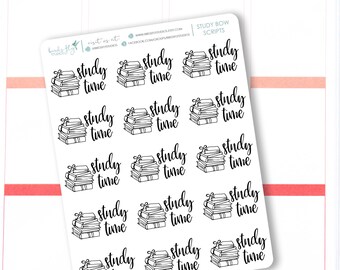 Planner Stickers Study Script Bow Words / Study Word Planner Stickers / Script Words for planners and calendar