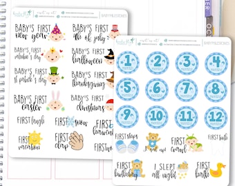 Baby Milestone Sticker Set / Baby's First Stickers / Baby Monthly Stickers / Baby Planner / Milestones