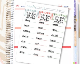 Weekly Schedule Sidebar Planner Sticker | Weekly Trackers for Erin Condren Planner Sticker / Plan Tracking Sticker / Side Bar Tracker