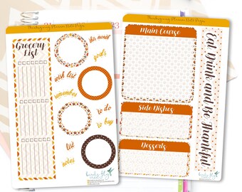 Thanksgiving Note Page Stickers / Thanksgiving Note Page Stickers for Erin Condren / Thanksgiving Stickers / Thanksgiving Planner Stickers