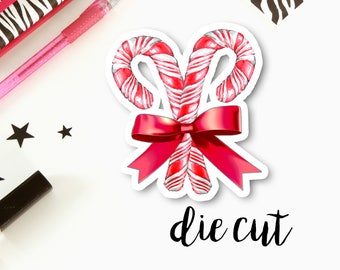 Cardstock Die Cut Christmas Candy Canes | Single Cardstock Die Cut for Planners, Journals, Scrapbooking, TNs / Foxy Fix, Traveler's Notebook