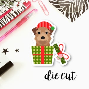 Kerst hond Cardstock sterven gesneden | Enkele Cardstock matrijs gesneden voor Planners, tijdschriften, Scrapbooking, TNs