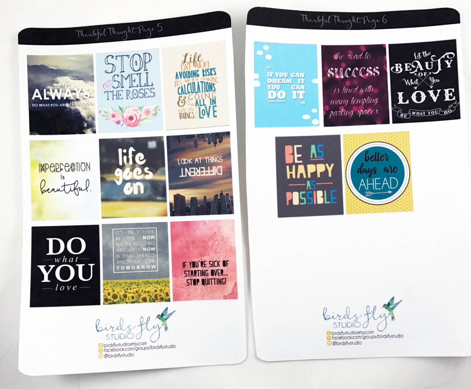 Thankful Thought Stickers Quote Stickers for Thankful Etsy