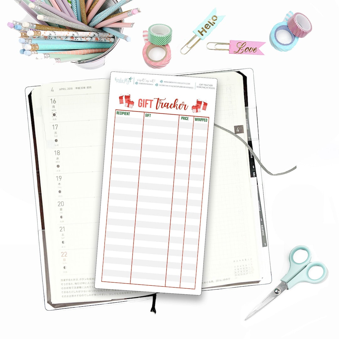 Hobonichi Weeks Christmas Gift Tracker for Note Pages / Hobonichi Weeks ...