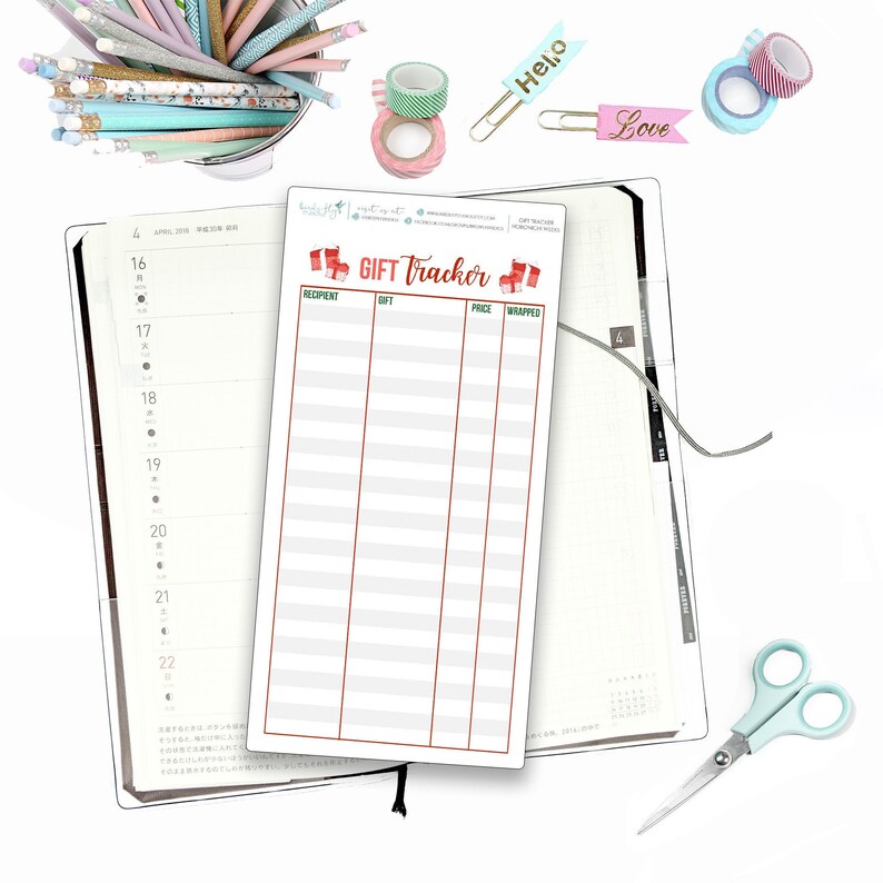 Hobonichi Weeks Christmas Gift Tracker for Note Pages / - Etsy Hobonichi Weeks Christmas Gift Tracker for Note Pages / - Etsy