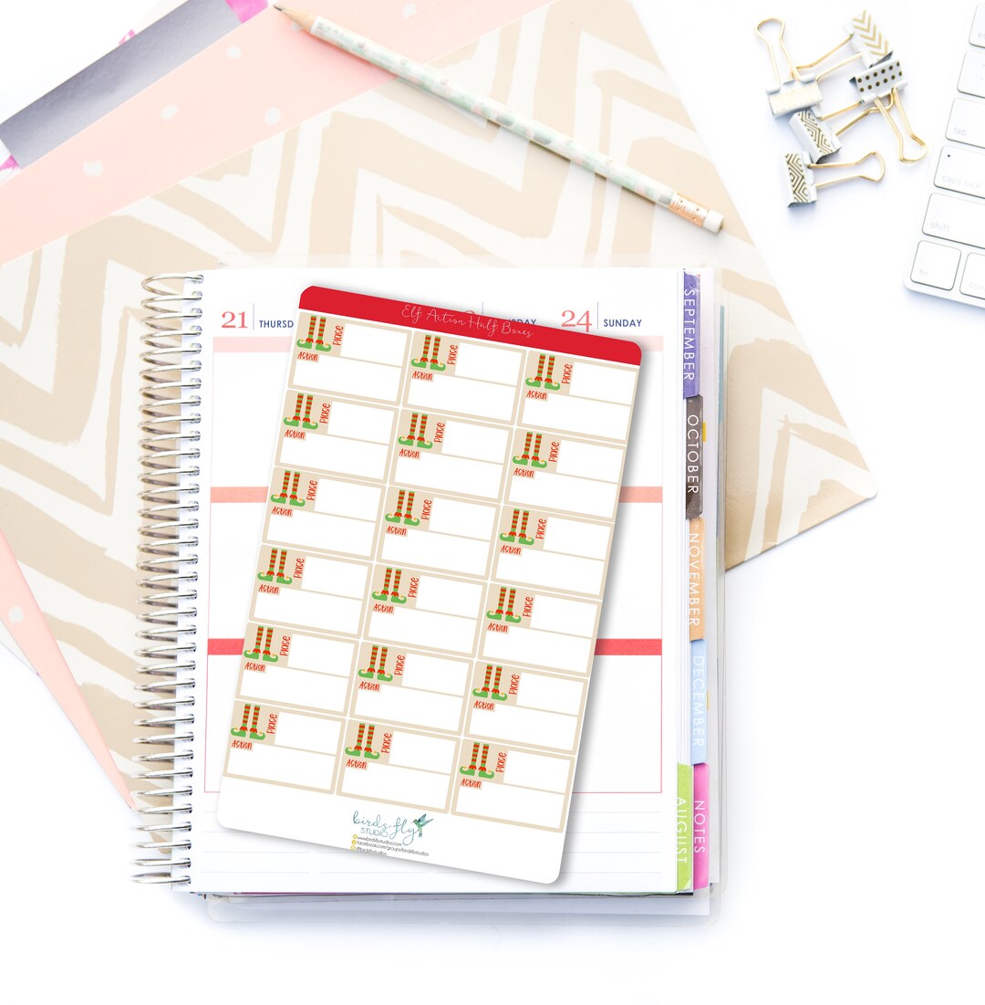 Planner Stickers Christmas Elf for Erin Condren Vertical or - Etsy