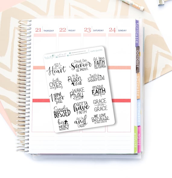 Planner Stickers Faith Jesus Christian Quotes / Christian Planner Stickers  / Faith, Jesus, Christian, Bible Quote for planners and calendar