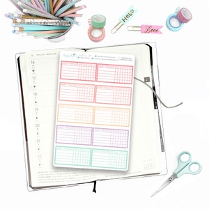 Hobonichi Weeks Habit Tracker Stickers / Hobonichi Weeks Functional Stickers / Hobonichi Tracker Stickers / Hobonichi Weeks Tracker Stickers image 4