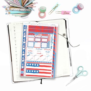 Hobonichi Weeks Weekly Kit Fireworks 4th of July / Hobonichi Weeks Weekly Spread / Themed Weekly Kits / Patriotic July 4th Weeks, Weekly Kit