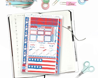 Hobonichi Weeks Weekly Kit Fireworks 4th of July / Hobonichi Weeks Weekly Spread / Themed Weekly Kits / Patriotic July 4th Weeks, Weekly Kit