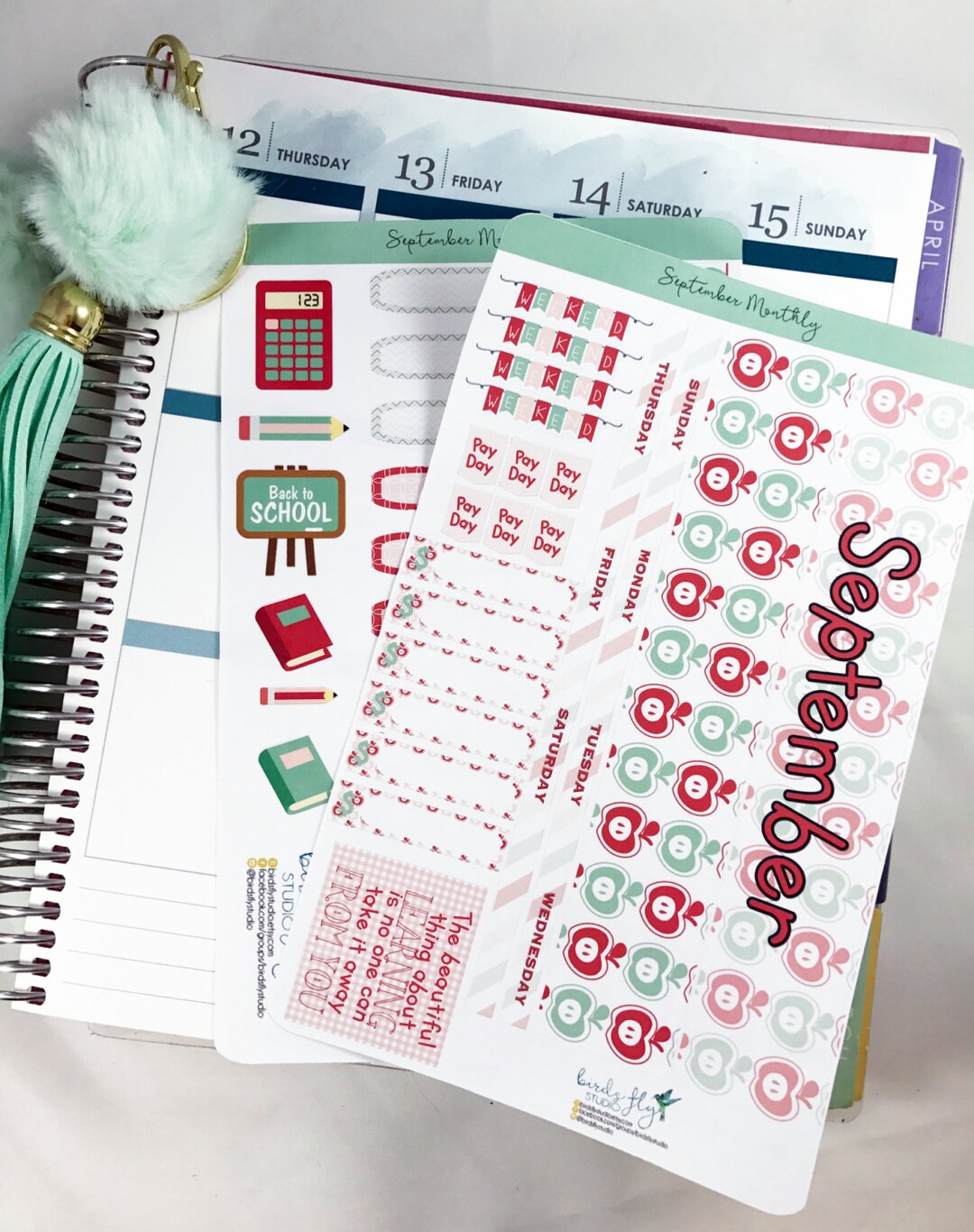 September MONTHLY Kit Planner Stickers Monthly Spread for Erin Condren ...
