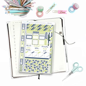 Hobonichi Weeks Weekly Kit Green & Navy / Hobonichi Weeks Weekly Spread / Themed Weekly Kits / Green and Navy Hobo Weeks, Weekly Kit