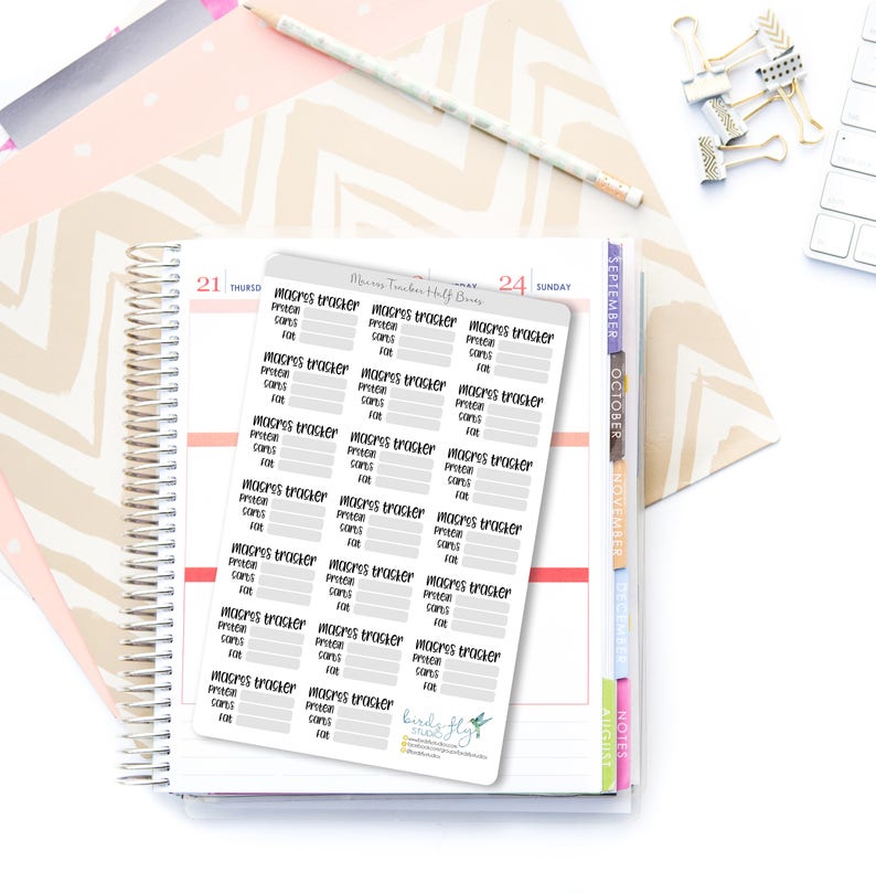 Macros Tracker Box Erin Condren Stickers Weight Loss Stickers for ECLP / Keto Planner Stickers ...