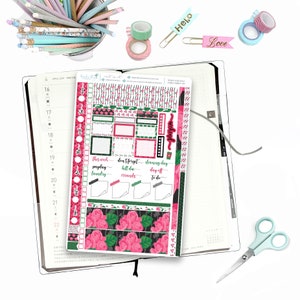Hobonichi Weeks Weekly Kit Roses in Bloom / Hobonichi Weeks Weekly Spread / Themed Weekly Kits / Roses in Bloom Hobo Weeks, Weekly Kit