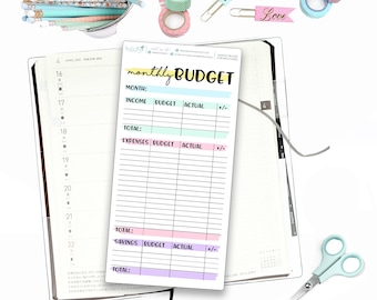 Hobonichi Weeks Monthly Budget for Note Pages  / Hobonichi Weeks Note Page Stickers / Hobonichi Weeks Functional / Bills Trackers