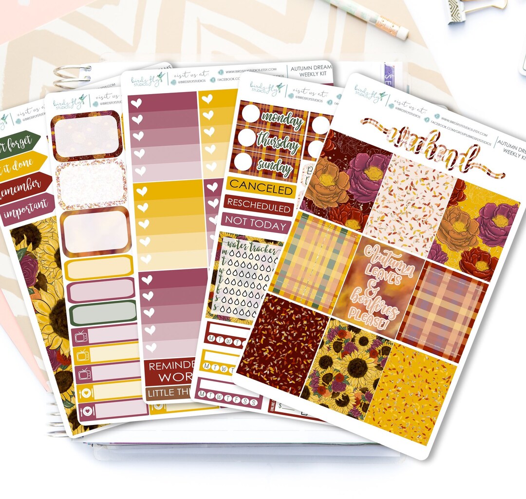 Autumn Dreams Weekly Kit Stickers / Fall Weekly for Erin Condren ...