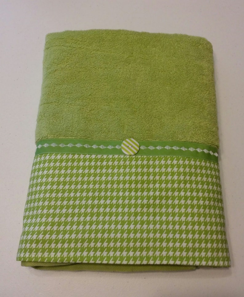 CLEARANCE Lime Green and White Houndstooth Bath Towel Set Etsy