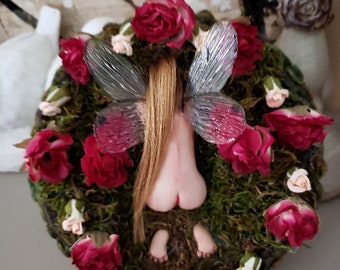 OOAK Miniature Beautiful Hiding Fairy Frame Decor Sculpture ~ PeekaBoo Art Doll Fantasy Decoration Handmade Gift ~ Michele Roy Cutest Arts