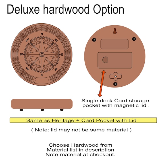 Classic 3D Compass Rose Cribbage Board With Pegs 