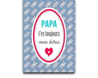 Father's Day card: dad you're always my hero - DC