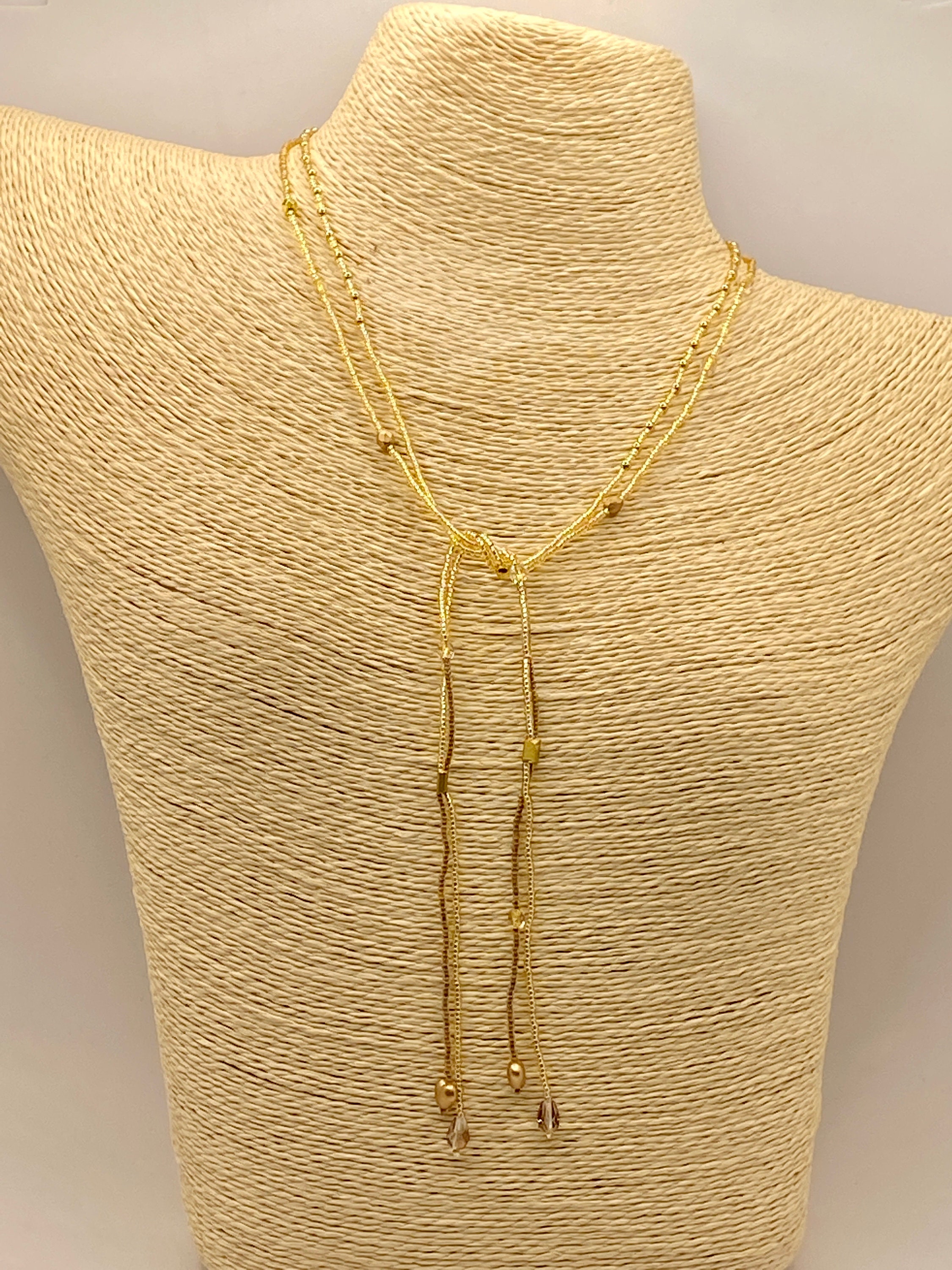 Reversible Handmade Double Strand Lariat Necklace Seed Beads Etsy