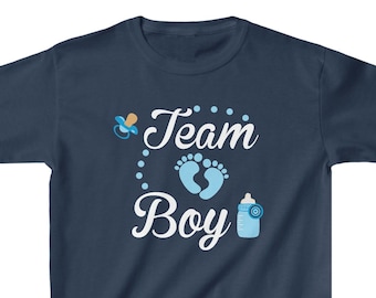 Team Boy - Gender Reveal T-Shirt for Kids, Baby Shower Shirt for Children