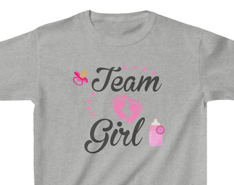 Kids T-shirt - Team Girl,  Gender Reveal, Baby Shower Tee Shirts for Boys or Girls