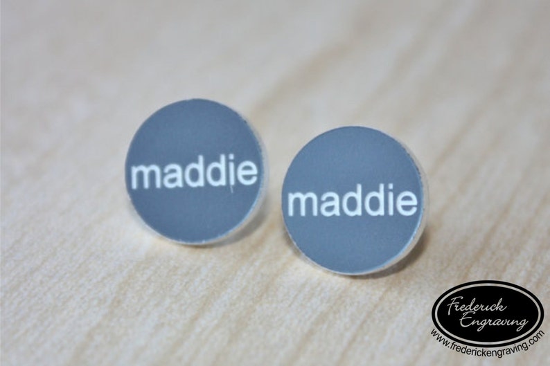 Personalized Name Earrings EA-10 Two Tone Name Stud Earrings Custom Name Earrings