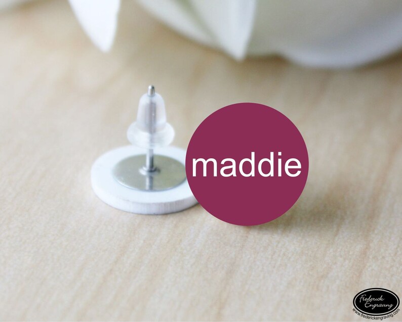 Personalized Name Earrings EA-10 Two Tone Name Stud Earrings Custom Name Earrings